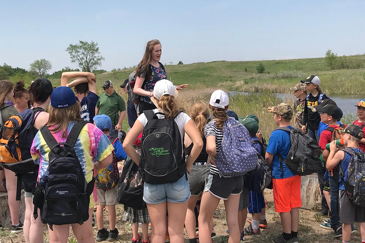 Students in the wetland