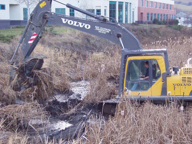 Excavating pond