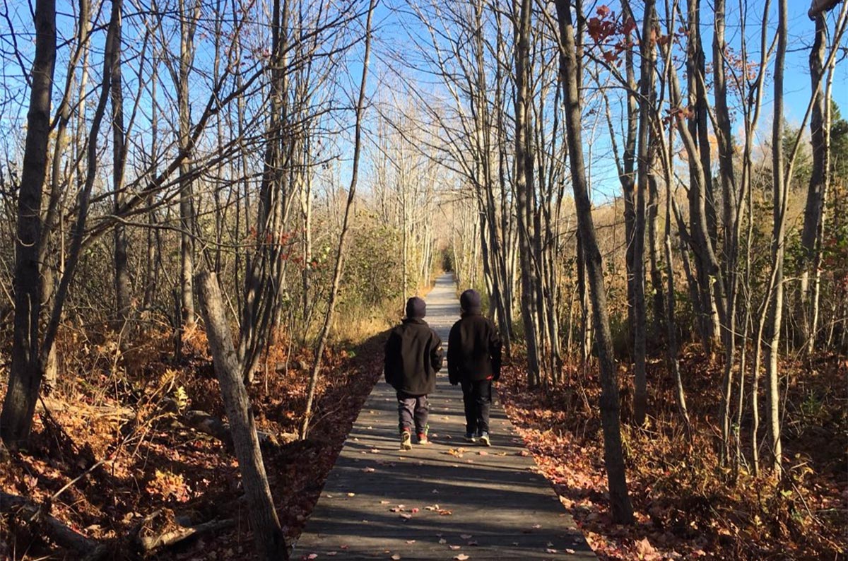 Two people on daly point trail