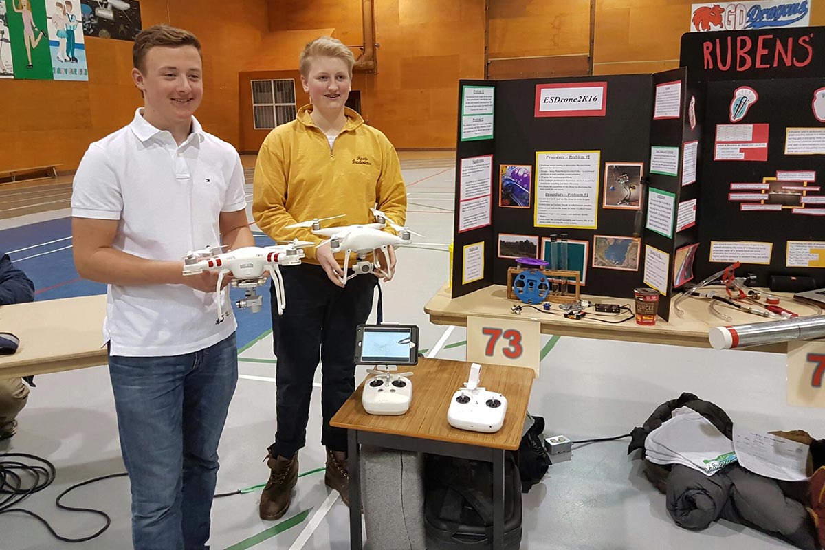 Students with drones