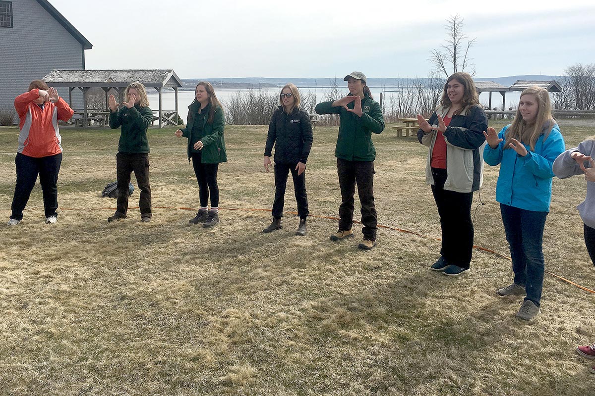 Students in outdoor class